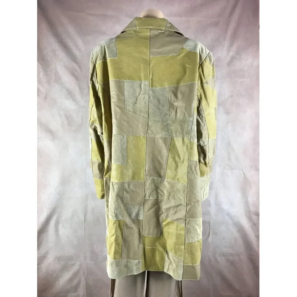 Plus Size 3X/4X Vintage Leather Patchwork Jacket VIA ACCENTI - Picture 13 of 15